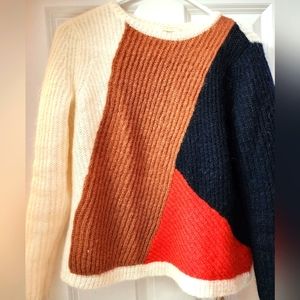 Sezane Alpaca Color-Blocked Sweater